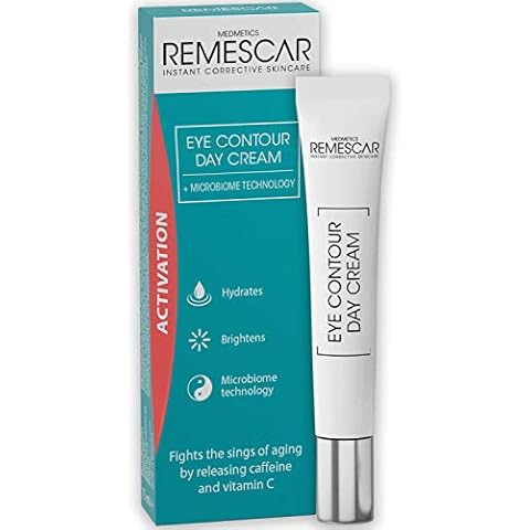 Remescar Eye Contour Day Cream - Added Caffeine & Vitamin C to Reduce Signs of Ageing - Smooth & Brighten the Eye Area - Reduce Eye Bags & Dark Circles - Microbiome Technology to Restore Skin Balance Cover