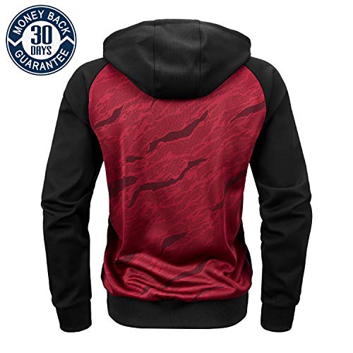 AFILOK Men's Zip Up Hoodie Fleece lightweight Sweatshirt Camo Color Block Fashion Long Sleeve Hooded WIth Kanga Pocket2