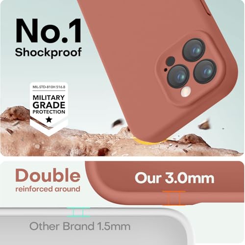Image of LOVE 3000 Designed for iPhone 16 Pro Case, Premium Silicone with [Soft Anti-Scratch Microfiber Lining] Shockproof Protective Phone Case for Men Women Girls 6.3 inch, Caramel
