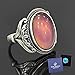 FUN JEWELS Burnished Sterling Silver Multi Color Change Oval Stone Mood Ring Size Adjustable