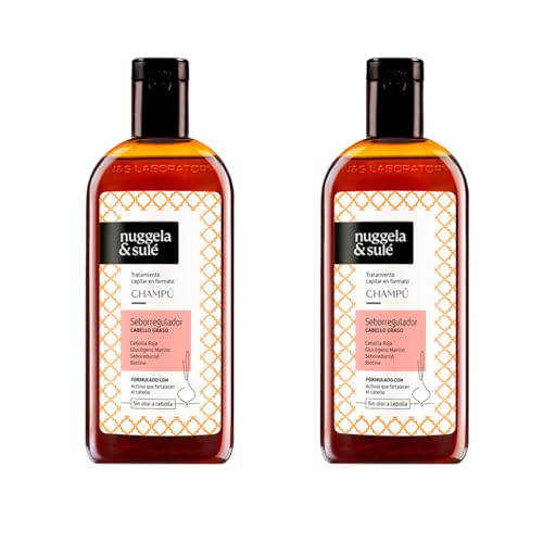 Nuggela & Sulé Champú Seborregulador para Cabellos Grasos. Con Extracto de Cebolla Roja y Seborreductyl. Reduce la Secreción Sebácea y Mejora la Calidad del Cabello. 250 ml