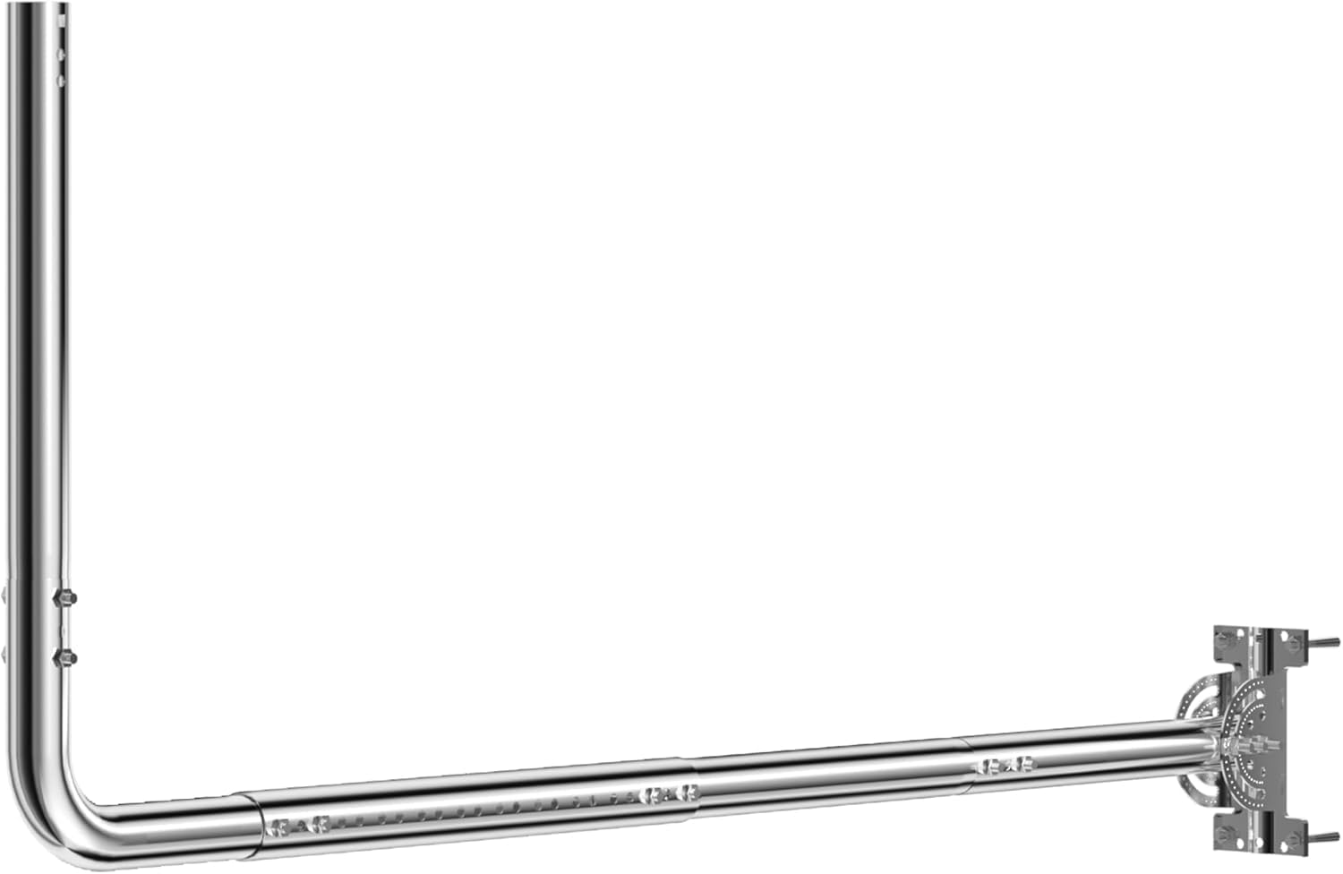 Staffa Antenna TV Esterno, Supporto Antenna Parete Lunga con Gomito a 90°, Antenna Regolabile con Tubo di Prolunga, Staffa Antenna Muro per Grondaia, WiFi Bridge Esterno, CPE e Weather Station