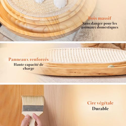 Griffoir en sisal naturel CheerPals en bois de pin pour chat