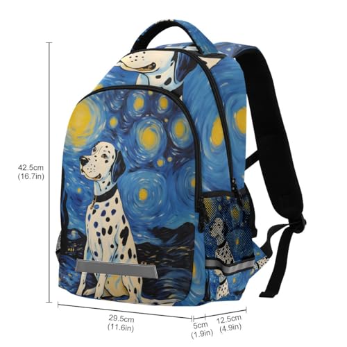 Watercolor Dalmatians Dog Starry Sky Kid's Backpack for Boys Girls School Backpack Laptop Travel School Bag with Pockets3