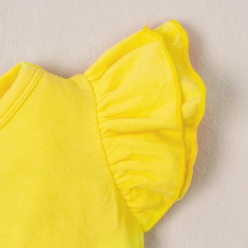 Image of LYSMuch Toddler Girls Short Sleeve Ruffle Basic Blouse | Size 2T-14Y Girls Summer Tops,Solid Kids Casual Clothes