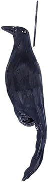Crow Statue Artificial Bird Realistic Crow Decoy Fake Crow Bird Model Ornament Black Feather Crow Pendant Halloween Props Outdoor Garden Decoration