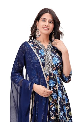 Image of MANHAREE | Women's Rayon Kurta with Pant & Dupatta Set