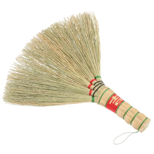 WOFASHPURET Traditional Handmade Chinese Bed Sweep Brush Small Hand Broom for Home Cleaning Woven Broom