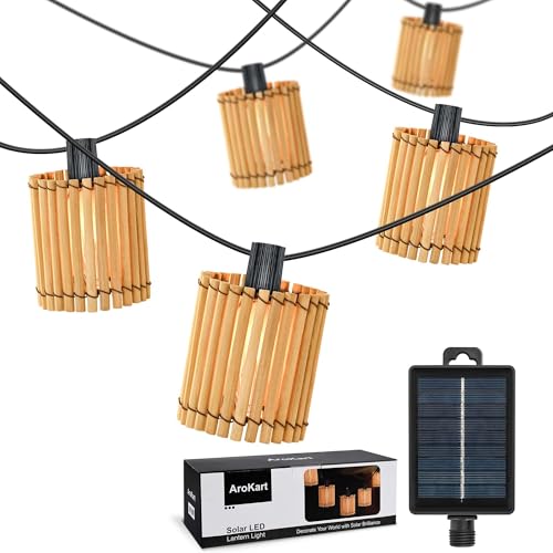 Arokart Lantern String Light Hanging Outdoor,Solar Powered Decorative Light for