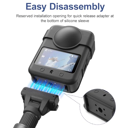 Image of ZORBES Silicone Cover Case for DJI Osmo 360, Soft Lens Cap Protector All-Round Protective Case for DJI Osmo 360 Accessories with Lanyards, Shockproof, Precision Fit, Set of 4Pcs