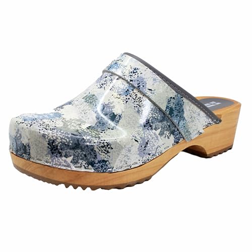 Image of Bjork Maja Wood Open Back Leather Clogs