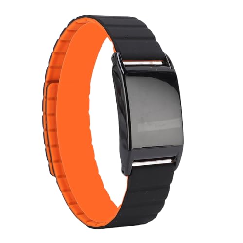 Generic Schauen Sie Sich B&auml;nder, Hautfreundliche Silikon -Uhr -Armband Weichmagnet f&uuml;r Fitness Tracker (schwarzorange)