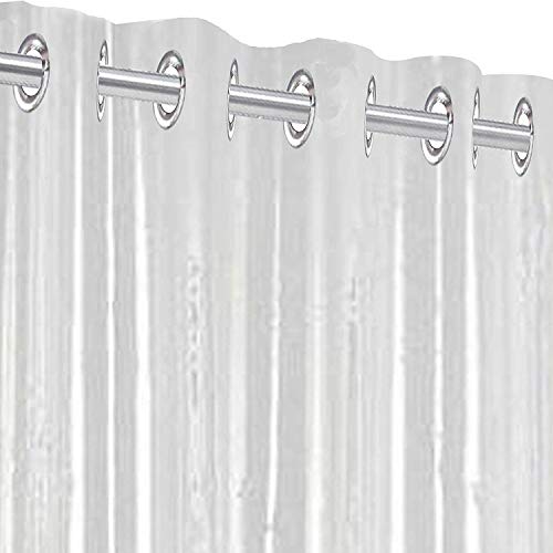 Image of Kuber Industries .30MM Pack of 6| Eyelet AC Curtain | PVC Door Window Curtain | Curtains for Door | Curtain for Bathroom | Waterproof Shower Curtain | 8 Feet| Transparent