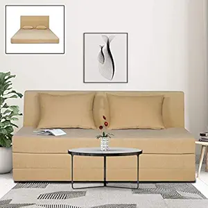 Adorn India Easy Highback Three Seater Sofa Cum Bed Decent 6' x 6' (Beige)