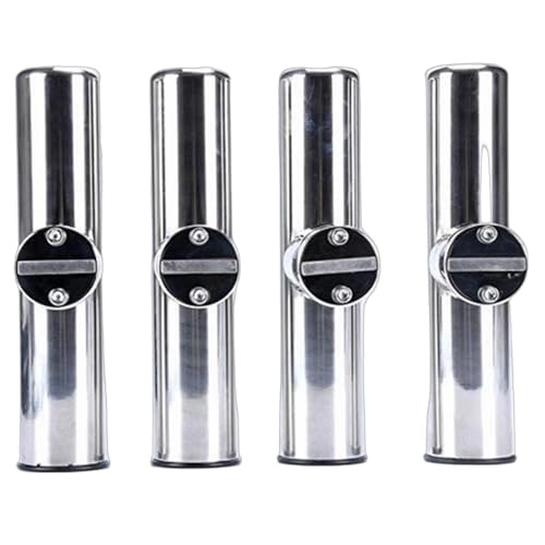 Yaegarden 4-Pack Stainless Rod Holder Clamp Boat Fishing Rod Holder with Clamp, Stainless Clamp on Fishing Rod Holder for Rails 7/8" to 1" by Yaegarden - Image 4