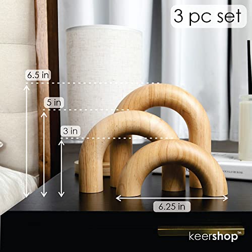KeerShop 3-Piece Natural Arches Home Decor Set – Aesthetic Shelf Objects, Coffee Table, and Bookshelf Accent, Japandi Modern and Boho Living Room or Entryway Table Decorative Objects - Image 4