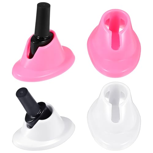 Heclia 4PCS Soft Rubber Salon Nail Polish Bottle Holder Nail Polishes Stand 2 Styles Anti-spill Bottle Stand Non Tippable Nails Art Organizer Display Manicure Tools Painting Manicure Display Tools