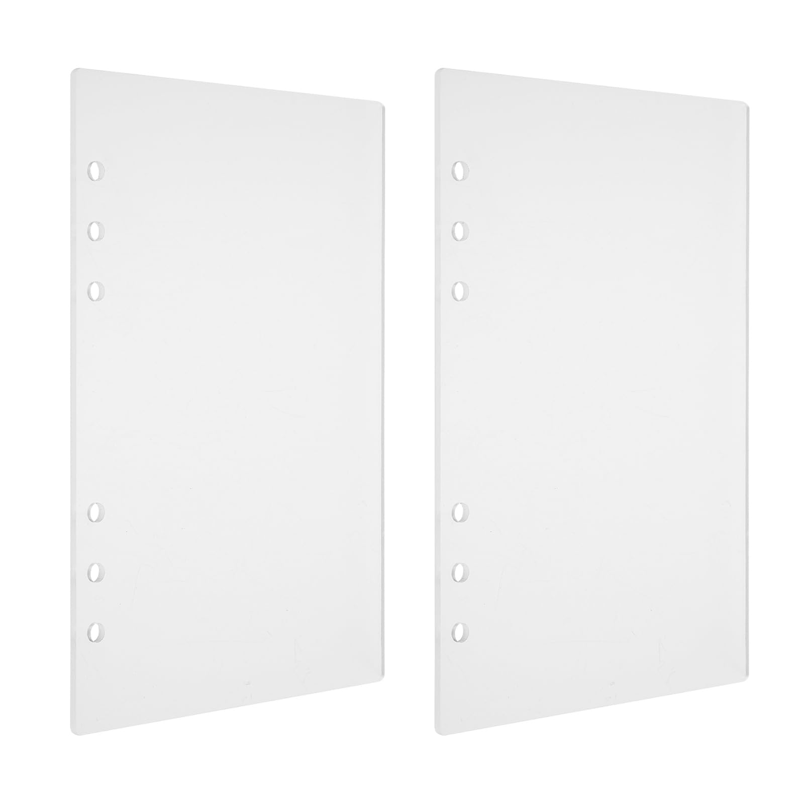 YOKIVE A5 Binder Cover, 6 Ring Clear Acrylic Notebook Cover, 2Pcs