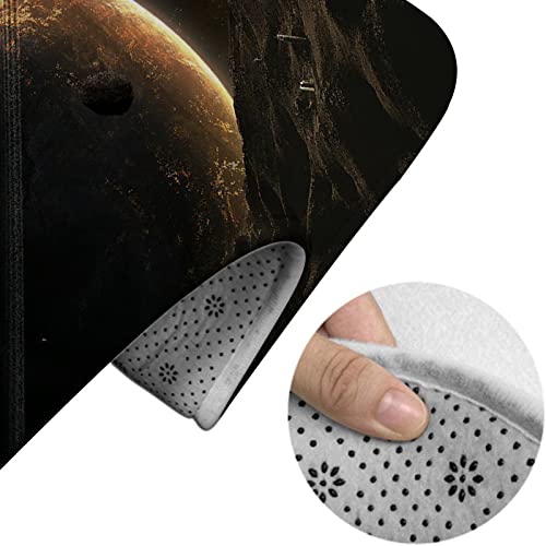 Badezimmerteppich-Set, 3-teilig, Naturwelt, Landschaft, Braune Erde, Berglandschaft, waschbare Badteppiche, rutschfest, mit Rückenpolster, Konturteppich und Toilettendeckelbezug – Bild 5