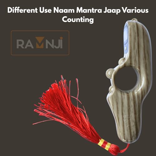 Image of 1 Pcs Mantra Jaap Mala Digital Counter Tally Counting Machine Finger Portable Hand Mini Ring Tasbih Misbaha -Different Use Naam Mantra Jaap Umpire (Light-Wooden)