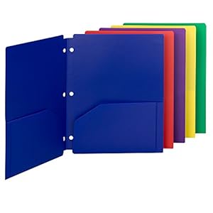 Smead Poly Snap-in Two-Pocket Folder, Letter Size, Assorted Colors, 10 per Pack (87939)