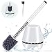 Produktbild SUNGYIN WC Bürste Stehen Silikon Toilettenbürste Set mit 1Pinzette Langer Stiel klobürste und Schnell Trocknendem Haltersatz für Badezimmer oder Gäste-WC (Grau)