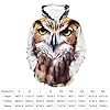 KLJHNVBM Unisex Hooded Sweatshirt Oversized Pullover Hoodie with Pocket Watercolor Cool Owl Head Hoodie Casual Streetwear, Style, XXXL #3