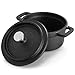 MegaChef Cast Iron 8 Ounce Mini Dutch Oven with Wood Tray, Cookware, Bakeware, Serveware (6 Piece)