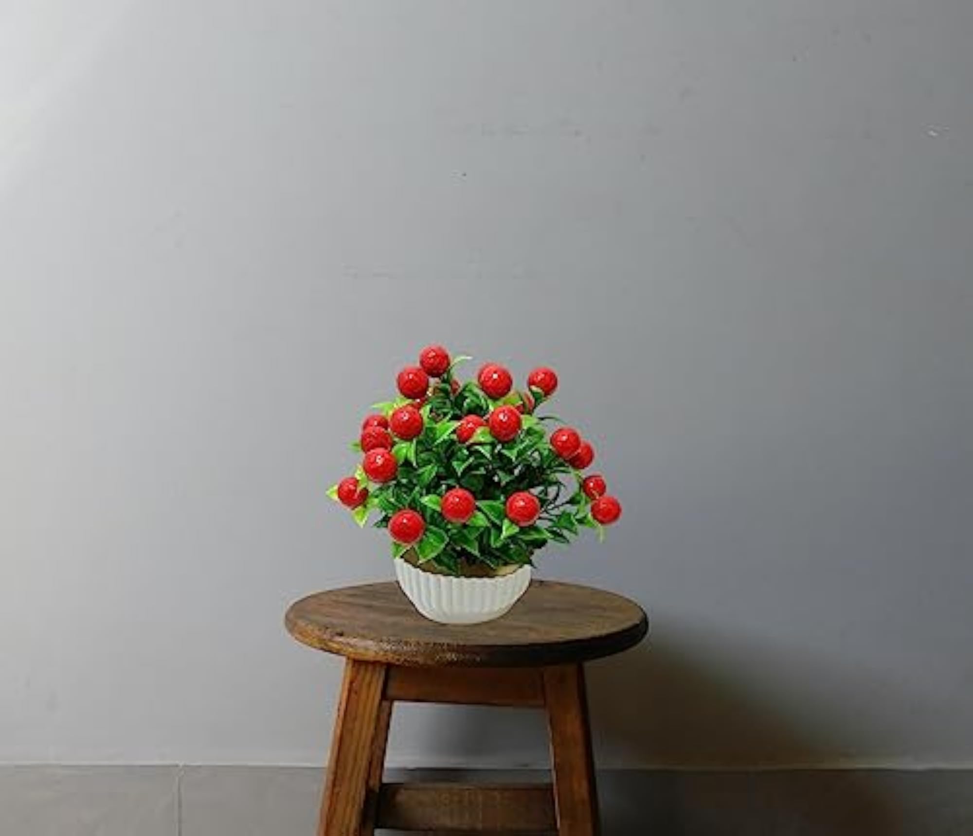 Exotica Cherry Red Green Multi Colour Flower Artificial Plants