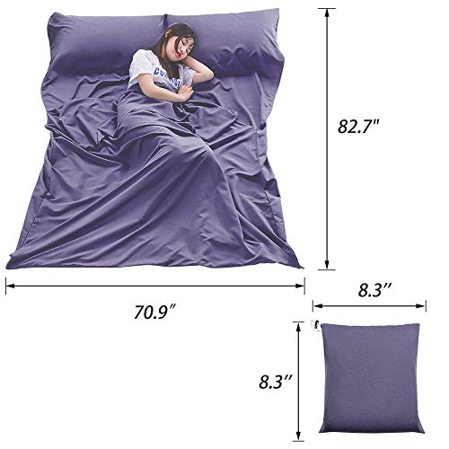 image for MongByYa Sleeping Bag Liner Lightweight Compact Sleeping Bag Sack Port