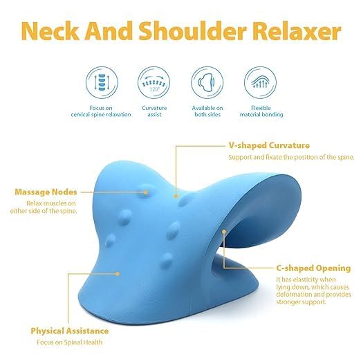 Image of Neck and Shoulder Relxer, Cervical Traction Device for Cervical Pain Relief and Cervical Spine Alignment, Chiropractic Pillow Neck Rest Pillow