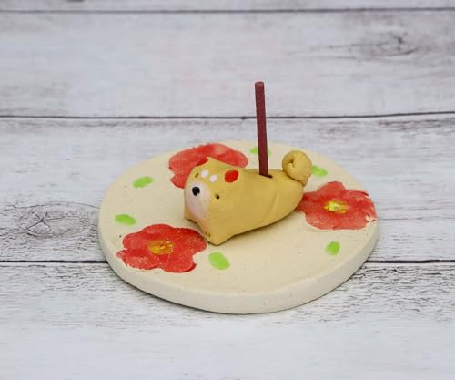 クラフトマンハウス お香立て かわいい花皿 柴犬 日本製