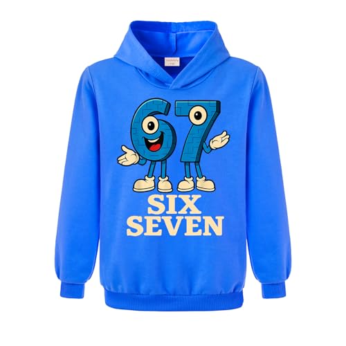 Yaokilyly Boys Girls Six Seven Jumper 67 MEME Kids Cotton Hoodie Ages 3-13 Years (Navy Blue,9 Years)