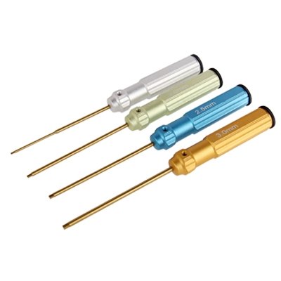 Tournevis hexagonal 4 pièces en alliage de titane 1,5mm 2mm 2,5mm 3mm pour outillage