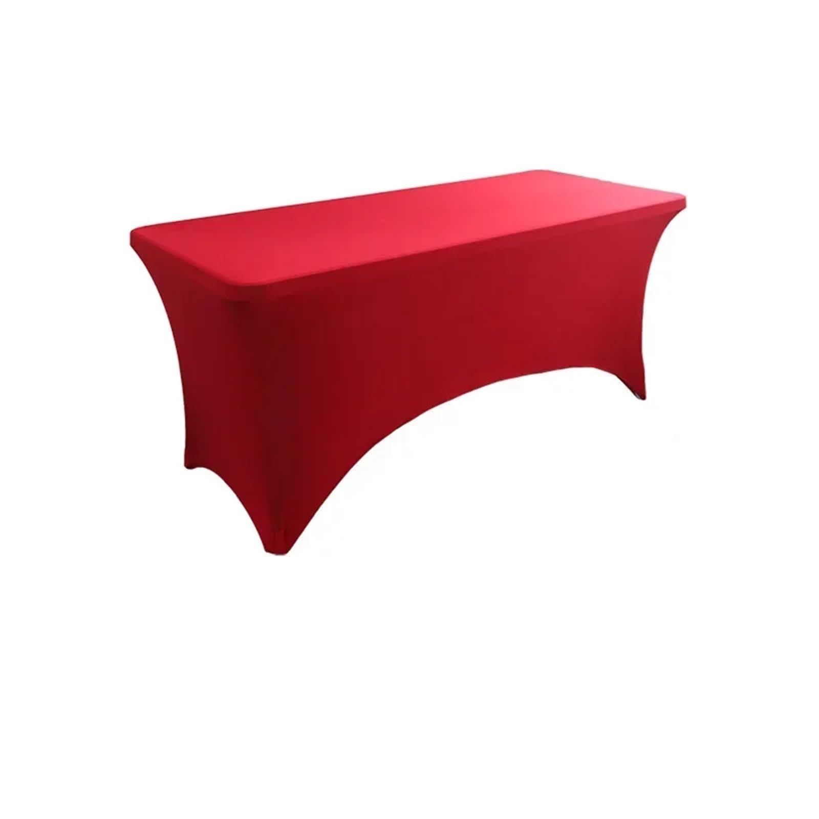 SUBLXPoten Cocktail Table Cover 6FT Spandex Tablecloth High Stretch Wedding Hotel Birthday Table Cover for 4ft 5ft 6ft 8ft Folding Cocktail(Wine red,4FT (121x75x75cm))