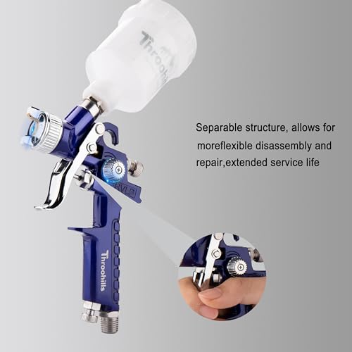 Throohills General Purpose Touch Up Spray Gun Air Paint Sprayer with 0.8mm Nozzle 125cc Cup and 6Pcs Paint Strainers by Throohills - Used condition - Image 3