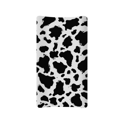 Image of Guosanchn Cow Print Diaper Changing Pad Covers for Baby Boys Girl Super Soft Changing Mat Cover Infant Newborn Changing Table Sheet Fitted 32”x16” Changing Pad Covers