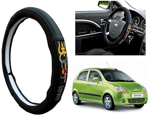 Image of Chromium Om Namah Shivay Car Steering Cover for Chevrolet Spark Pack of 1