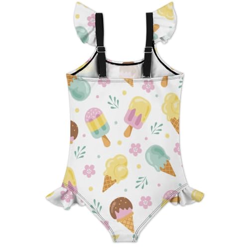 Image of Girls One Piece Swimsuit Lovely Cute Animals Ruffles Swimwear Bathing Suits 3-12 Years