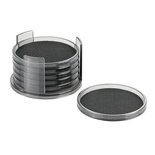 interDesign Twillo Round Coaster Set with Storage Container - Set of 6 ...
