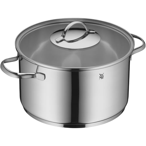 WMF Aparto Kochtopf groß 24cm, mit Glasdeckel, Fleischtopf, Induktionsgeeignet, 5,7l, Cromargan Edelstahl, hochglanzpoliert, backofengeeignet, unbeschichtet
