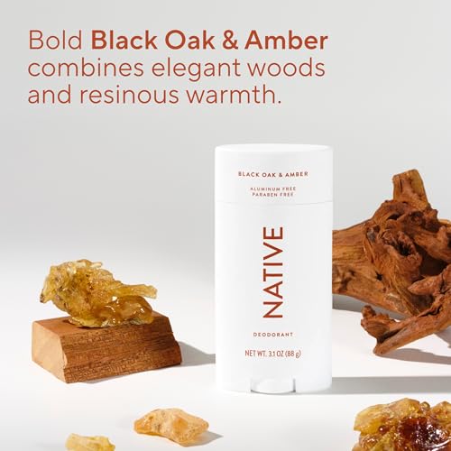 Image of Native Aluminum Free Deodorant, Black Oak & Amber, Large Size Stick, 72 Hour Odor Control, for Women & Men, Contains Naturally Derived Ingredients, 3.1 oz