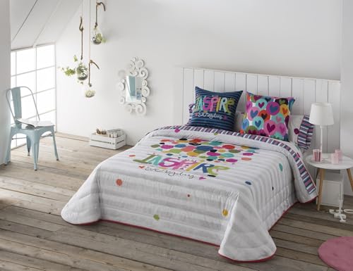 Tejidos JVR - Colcha Bouti Joy, Disponible en Todos los tamaños, Colección Colors, (Cama 105 (205x270)