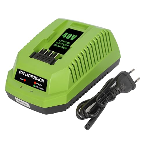 Chargeur de batterie de rechange 40 V 2 A compatible avec Greenworks 40 V Batterie lithium-ion 29482 29962 29472 290139 299302 BAF702 L-300 BAF704 BAF705 G-MAX Power...