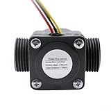 G3/4 Zoll Wasserdurchflusssensor, 5–24 V DC Solar Durchflussmesser, misst 2–45 l/min Wasserverbrauch, ABS-Gehäuse, für Wohn- oder Sanitärüberwachung (SEN-HZ43WA-4Q)