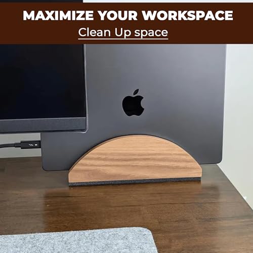 Image of ᵀᴹ Vertical Laptop Stand and Holder | Compatible for MacBook Pro | Laptop Air Docking Station | Office Organizer