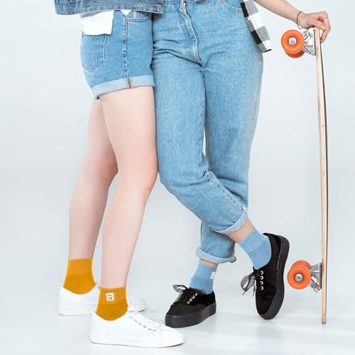 Image of Eurzom 10 Pairs Socks Womens Crew Elastic Ankle Length Cotton Socks Aesthetic Cute Lightweight Low Cut Gifts for Women