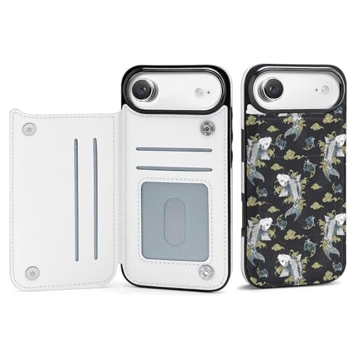 iPhone 17 Air 用 ケース 手帳型 鯉 和柄 和風 アイフォン17用ケース 財布型 おしゃれ スマホケース 人気 携帯ケース カード収納