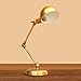 Produktbild QLIGHA Retro Schreibtischlampe, Wippe Langarm Maschinen Industriestil Klapptischlampe für Arbeit Loft Schlafzimmer Nachttisch Lesen Lernbeleuchtung mit Knopfschalter, Gold, Stil A.