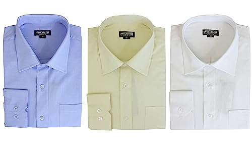 Galaxy by Harvic Boys 3-Pack Long Sleeve Casual Dress School Uniform Shirts (Big Boys, Little Boys)